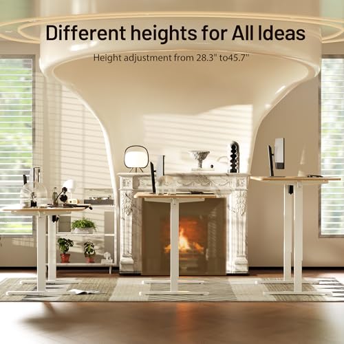 Monomi-Electric-Standing-Desk-55-x-24-inches-Height-Adjustable-Desk-Ergonomic-Home-Office-Sit-Stand-Up-Desk-with-Memory-Preset-Controller-Natural-TopWhite-Frame
