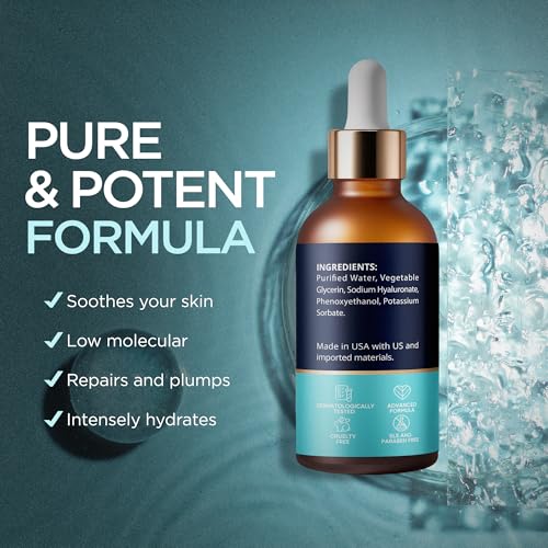 Image of Hyaluronic Acid Serum for Face, Neck & Lips Low Molecular 1 Oz