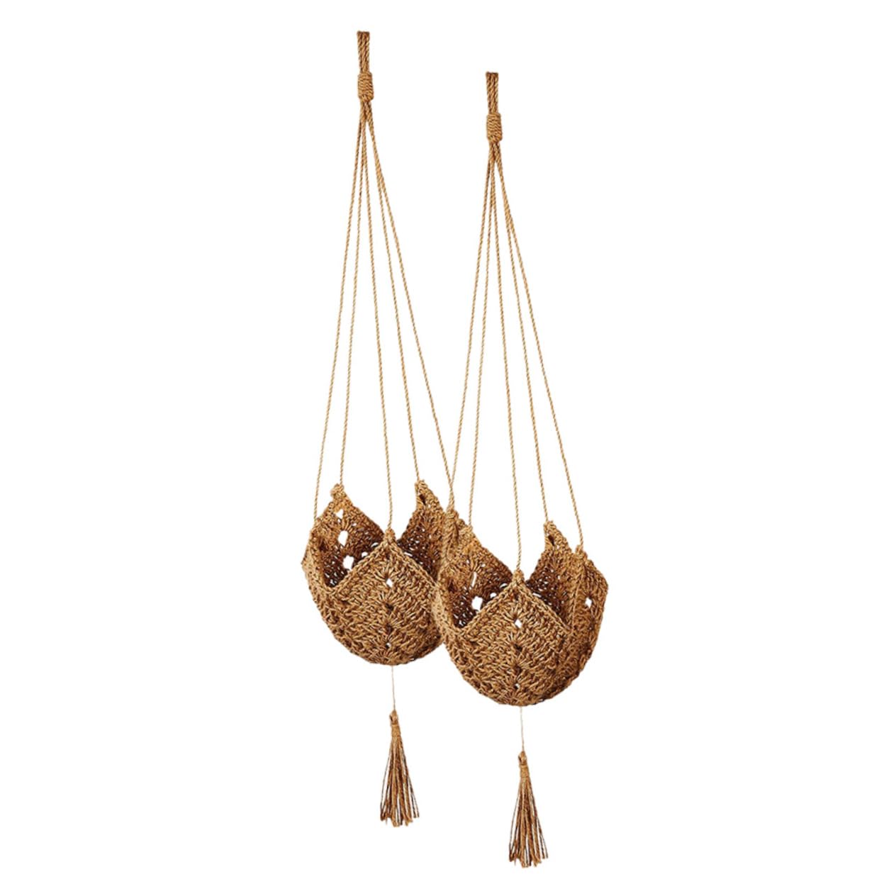 Yardwe 3 Set Di Portavasi Da Giardino in Macramè Decorazione Rustica Fioriera Sospesa Multiuso Per La Decorazione Della Casa 2 Pezzi * 3