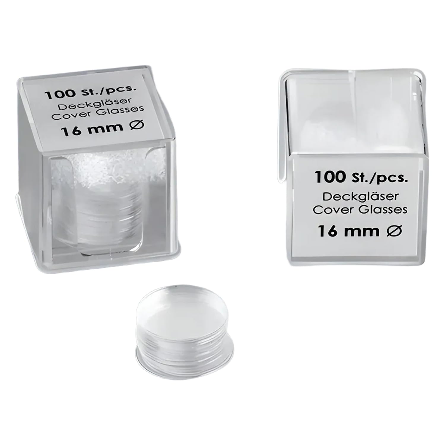 Marienfeld Borosilikatglas Rund Deckgläs, Stülpschachtel, 20 mm Durchmesser, 0.16-0.19 mm Stärke, 1000 Stück