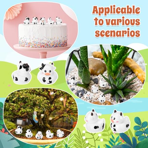 Image of 50 Pcs Cow Ducks Toy Figures, Mini Cow Resin Ducks Bulk, Tiny Cows Figurine Dress up Duck Toy for Party Favors (Cow)
