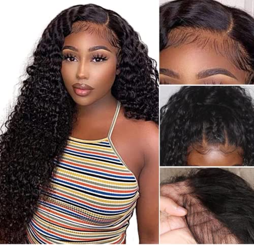 Curly Lace Front Wigs Human Hair 18 Inch Deep wave Lace Front Wigs Human Hair 13x4 HD Lace Closure Wigs For Black Women