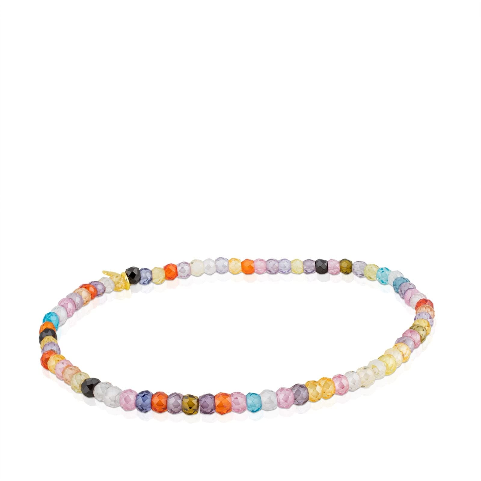 TOUS Pulsera de Oro de 18kt para Mujer con Zirconitas, 16 cm de Largo, Colorido y Versátil, Colección Color