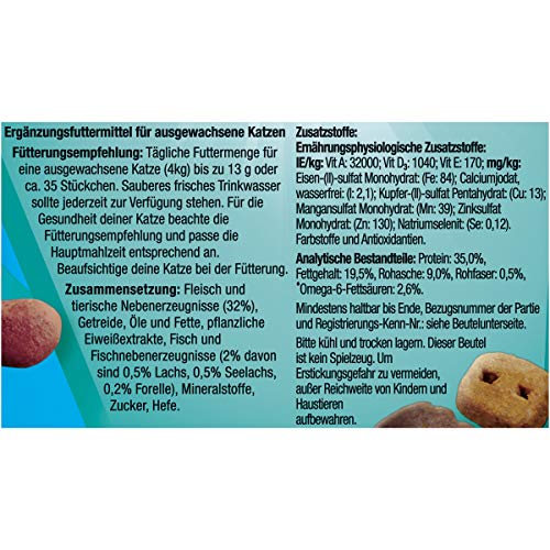 Felix KnabberMix Strandspaß Katzensnack, Knusper-Leckerlie mit Fisch-Geschmack, 8er Pack (8 x 60g)