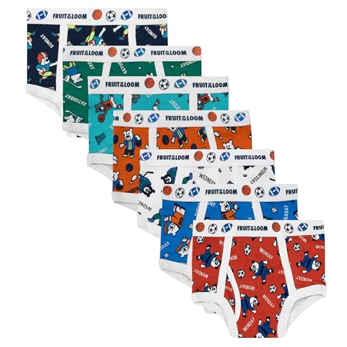 Fruit of the Loom boys Tag Free Cotton briefs underwear Toddler 7 Pack Days Week 4-5T US