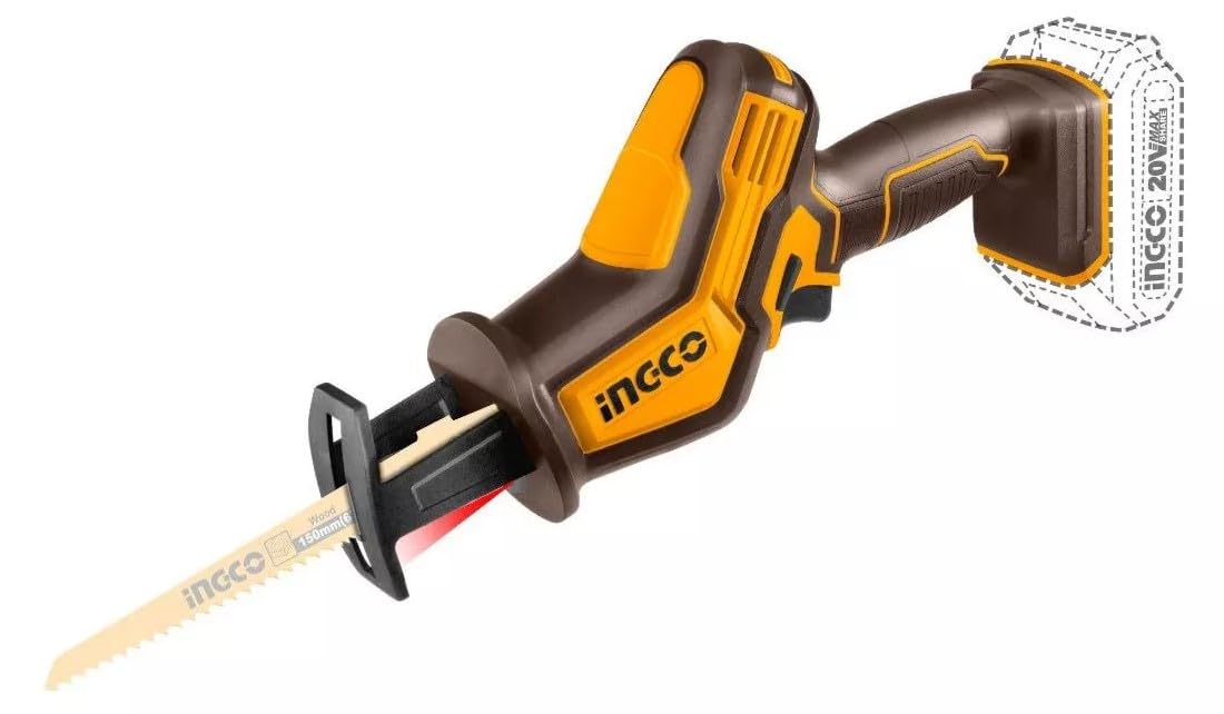 INGCO 20V Cordless Reciprocating Saw with battery outline