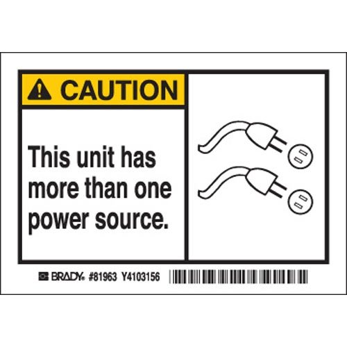 Brady 81963, Machine/Equipment Label 3-1/2" H x 5" W, (15 Packs of 5 pcs)
