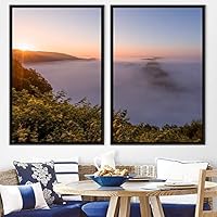 2 Piece Framed Canvas Wall Art Colorful Sky Canvas Prints Home Artwork Decoration for Living Room,Bedroom - 16