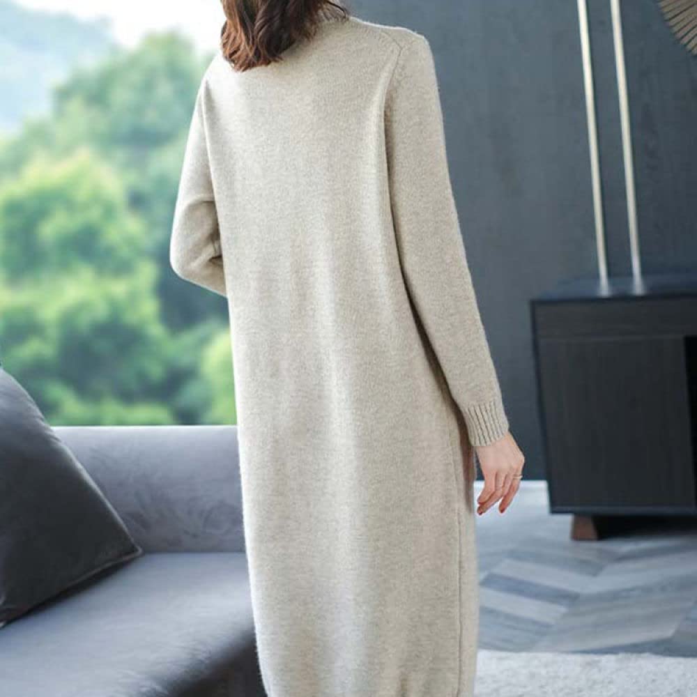 Pulls Tricot Femme,Robe Pull en Tricot À Col Rond pour Femme Blanc Poignet en Tricot Côtelé Jupe Pull Décontracté Confortable All-Match Pull Pull Mode Cadeau pour Petite Amie Fête des Mères
