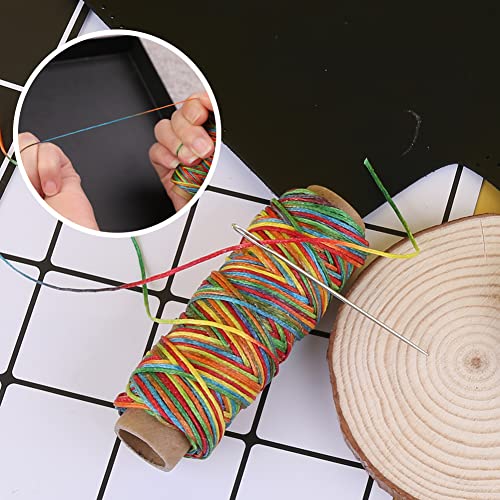 Hilo encerado de cuero 8 colores 1 mm para coser manual miniatura 5