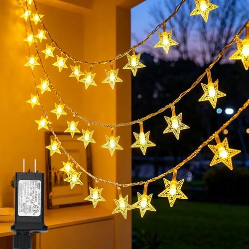Twinkle Star 100 LED Star String Lights, 33FT Plug in Fairy Strin...