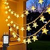 Twinkle Star 2 Pack 100 LED Star String Lights, Plug in Fairy String Lights Waterproof, Extendable for Indoor, Outdoor, Wedding Party, Christmas Tree, New Year, Garden Decoration, Warm White