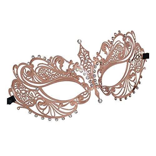 Image of Thmyo Couple's Venetian Masquerade Masks, Metal Mask Costumes Mardi Gras Prom Mask Set
