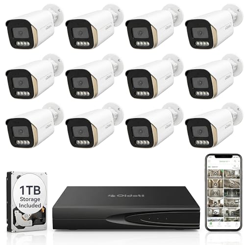 Image of Qidots 4K 12-Channel CCTV Surveillance Combo | 12x 8MP Metal IP Bullet Cameras with 16CH NVR & 1TB Hard Disk | ColourVu Dual Mode