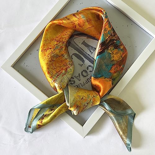 FONYVE 100% Mulberry Silk Scarf for Hair - 27" Square Head Scarf for Women - Lightweight Neck Scarf with Gift Packed4