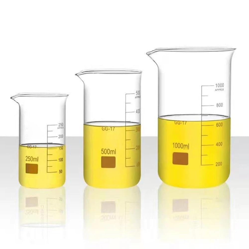 Zlewka ze szkła borokrzemowego, Zlewka laboratoryjna do badań chemicznych typu Tall Form, grube przezroczyste szkło borokrzemowe, z dziobkiem, 50-2000 ml(2000ml)