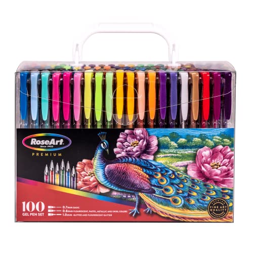 RoseArt Premium 100ct Gel Pen Set Great for Artists, Teachers,
