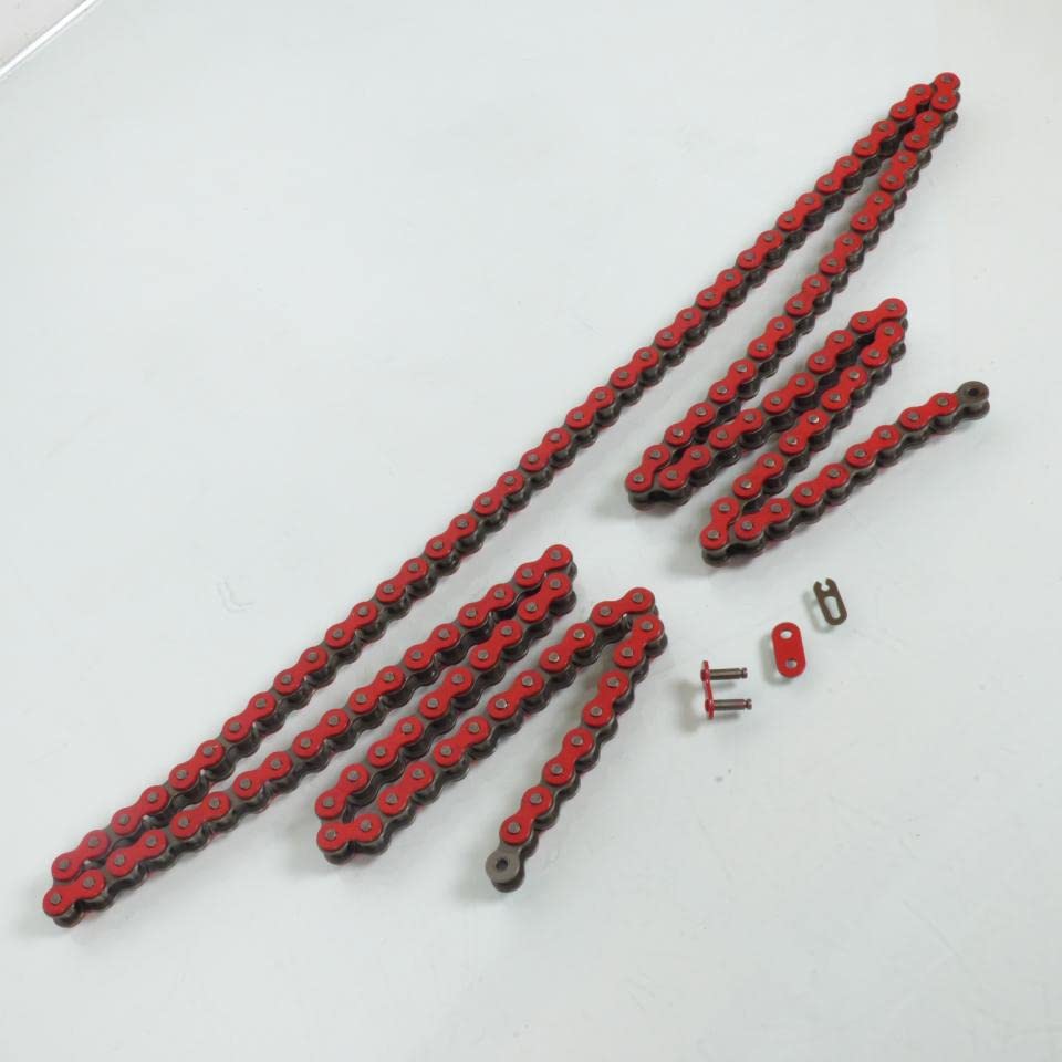 Catena di trasmissione Voca rossa 136 maglie passo 420 per moto 50 con scatola