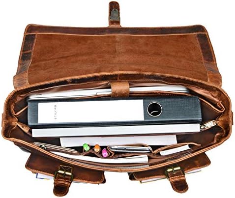 Borsa Ufficio In Pelle Vintage Stilord Nelson - Cartella Porta Computer 15.6 Pollici, Ventiquattrore Elegante - Foto 14