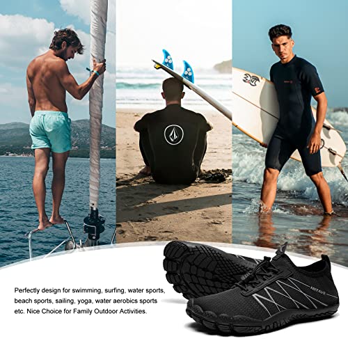 Image of HIITAVE Men Barefoot Water Shoes Beach Aqua Socks Quick Dry for Outdoor Sport Hiking Swiming Surfing