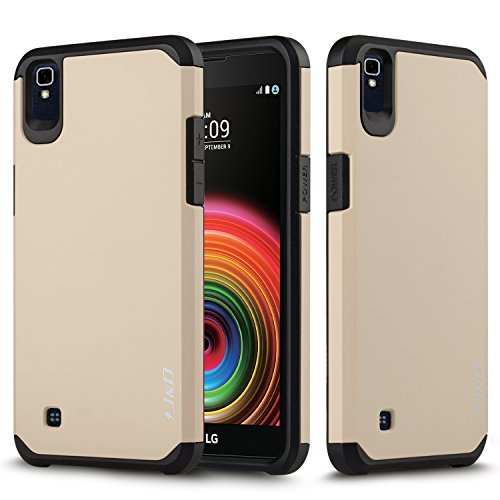 J&D Compatibile per Cover LG X Power, [Protezione Robusta] [Armatura Sottile] Ibrida Antiurta Protettiva aspra Custodia per LG X Power - [Non Compatibile con LG X Power 2 / LG X Charge] - Oro