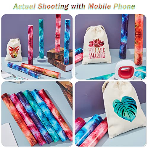 Tintnut Glow In Dark Htv Heat Transfer Vinyl - 12X10 Inch 6 Sheets Luminous Color Changing Iron On Vinyl Galaxy Htv Vinyl For T-Shirts Diy Compatible With Cricut Or Silhouette Cameo #TOP7