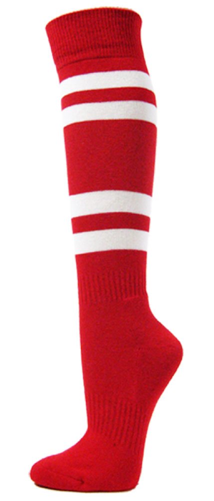 COUVER Stripes on Gold Yellow Knee High Sports/Softball Socks, 1 pair