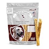 Tartar Shield Soft Rawhide Chews | Safe Dental Treats for Large Dogs | Vet VOHC Approved | Daily Bone Cleans Teeth & Gums Fresh Breath Oral Health Support | USA Made | (Large Dogs / 24 Count)