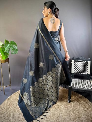 Image of SGF11 Women's Kanjivaram Pure Soft Silk Saree With Unstiched Blouse Piece