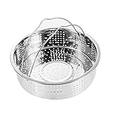 Material: Acero inoxidable WHK Cesta de vaporera, Inserto de vaporera de Acero Inoxidable con asa, vapores para cocinar Cesta vaporera de Verduras