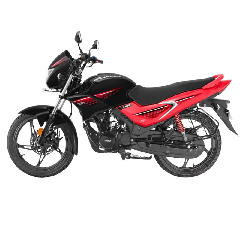 Image of Hero MotoCorp GLAMOUR 125 FI Disc Brake OBD2B BLACK-SPORTS RED Booking for Ex-Showroom Price