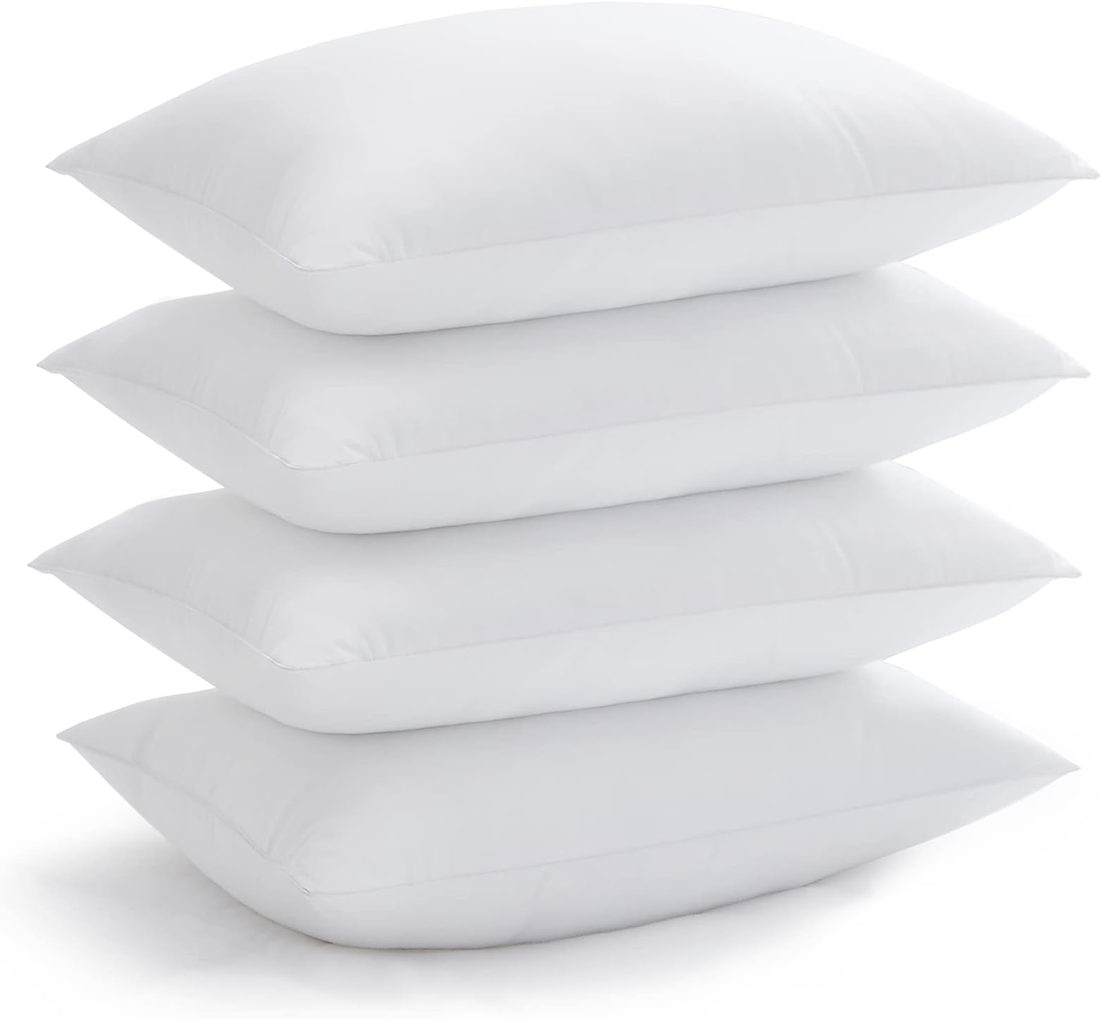 Bed Pillows for Sleeping, Cooling Hotel Quality with Premium Soft 3D Down Alternative Fill for Back, Stomach or Side Sleepers, Standard (Pack of 4), White 4 Count