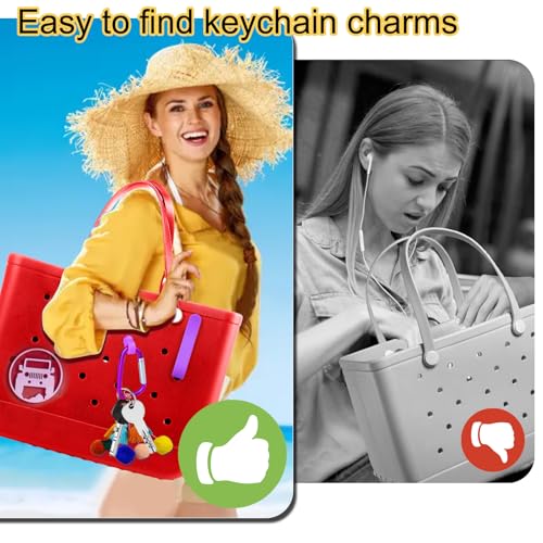 Image of Mity rain Key Holder for Bogg Bag, Accessories for Bogg Bags Original X Large, Insert Charm Carabiner Keychain for Beach Bag