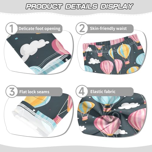 Colorful Air Balloon in The Sky Girls Leggings Athletic Pants Tights Stretch Bottom3