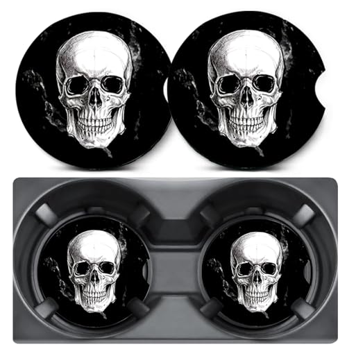 2 Pack Car Coasters for Cup Holders,Black and White...