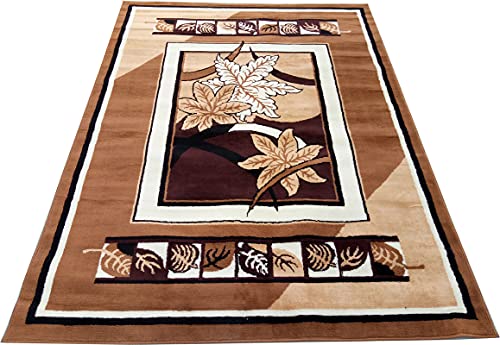 Image of Acrylic Rectangular Carpet for Hall | Mat for Living Room | 5x7 Feet Gold | Anti-Skid Carpets | Carpet for Bedroom Floor | Galicha for Hall | Home & Decor (150x195 CM - Gold Color)