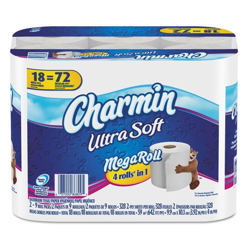 Ultra Soft Bathroom Tissue, 328 Sheets/Roll, 18/Carton, Sold as 1 Carton
