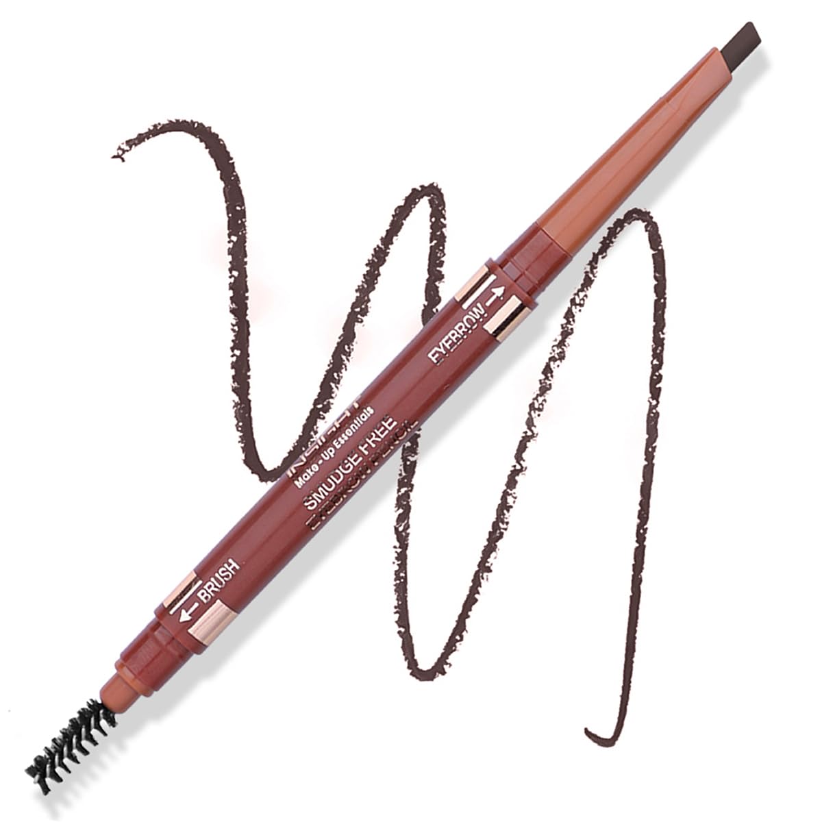 INSIGHT Smudge Free Eyebrow Pencil with Spoolie | Matte Finish | Long Lasting & Waterproof | For Indian Skin Tones | 30gm | Shade: Brown