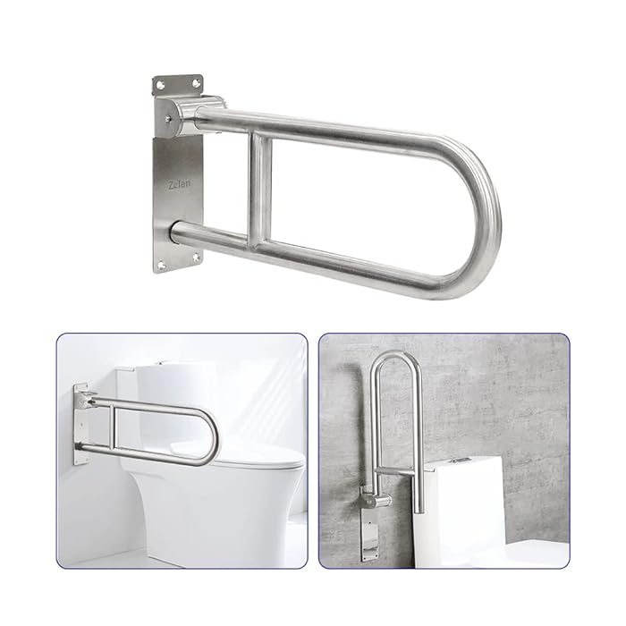 Buy Handicap Grab Bars Toilet Safety Rails Flip up Grab Bar for