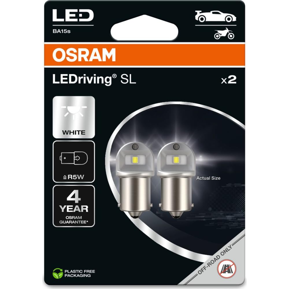 OSRAM LEDriving SL, ≜ R5W, White 6000K, LED Retrofit, offroad use only, Double Blister (2 lamps)