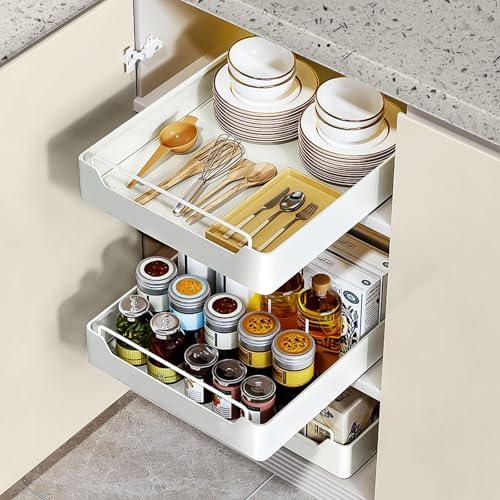 Tiroir Télescopique Extensible En Osier – 42x7,5 Cm, Longueur 32-52 Cm