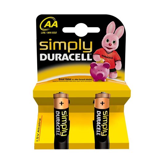 Duracell Simply 2s AA Card of 2 Battery