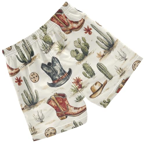 Pigsaly Boys Swim Trunks Cowboy Cowgirls Vintage Catti Boys Board Shorts Swimsuit Swimwear Summer Bathing Suit XS Multicolor2