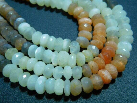 Multi Moonstone perles de lune 7mm pour fabrication de collier DIY - 2