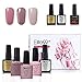 Produktbild Elite99 UV LED Nagellack set uv gel shellac set sock off gel peer off nagellack uv farbgel gel matt nagellack polish 5 Flasche 7.3ml 1 Flasche 10ml