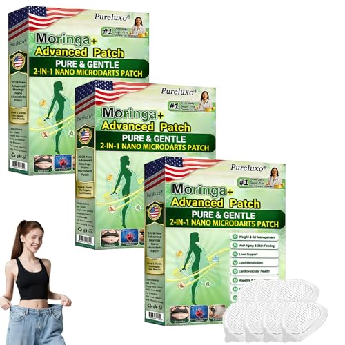 Pureluxo Moringa Patch 2026 New Professional Moringa 10-in-1 Nano Microdarts Patch Natural Pureluxo Patches for Women and Men Suitable for All Skin Types (3 boxes)