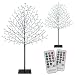 Produktbild MONZANA® Kirschblütenbaum 180cm 2er Set mit je 200 LED Fernbedienung Außen IP44 Innen Timer Künstlich Groß Deko Weihnachten Kirschbaum Kaltweiß Blau