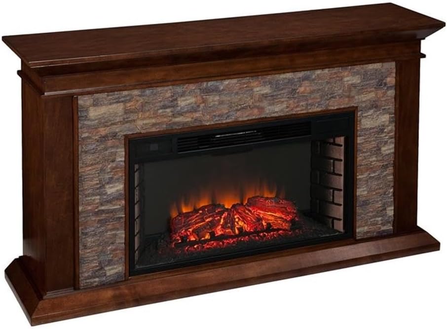 SEI Furniture Canyon Heights Electric Fireplace in Maple