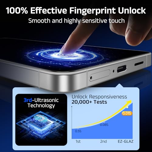Image of EZ-GLAZ-4 Pack for Samsung Galaxy S26 Screen Protector [6.3 inch], Fingerprint Unlock, 9H Tempered Glass, Scratch Resistant, with Installation Box, Bubble-Free, HD Clear, Case Friendly