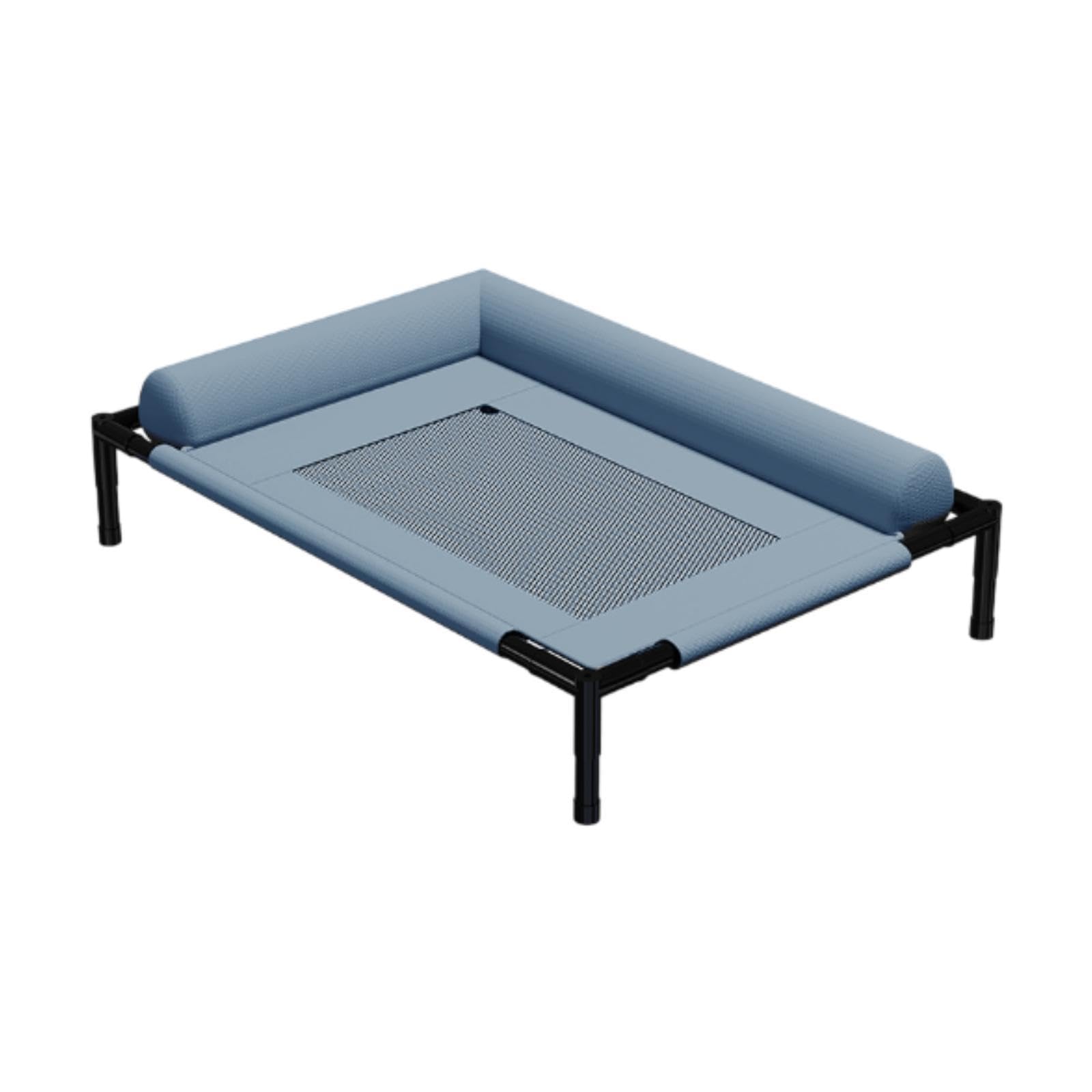 Cama para Gato Elevada Cama de Mascotas Colgante Cama de Perro Lavable Cama de Malla Metálica Transpirable Material para Mascotas Apta en Lug, Blue Gray M